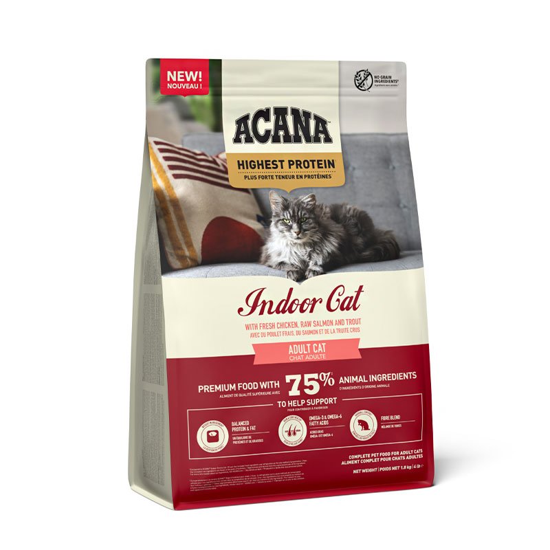 Acana Highest Protein Indoor Cat Grain Free Dry Cat Food 1,8 kg