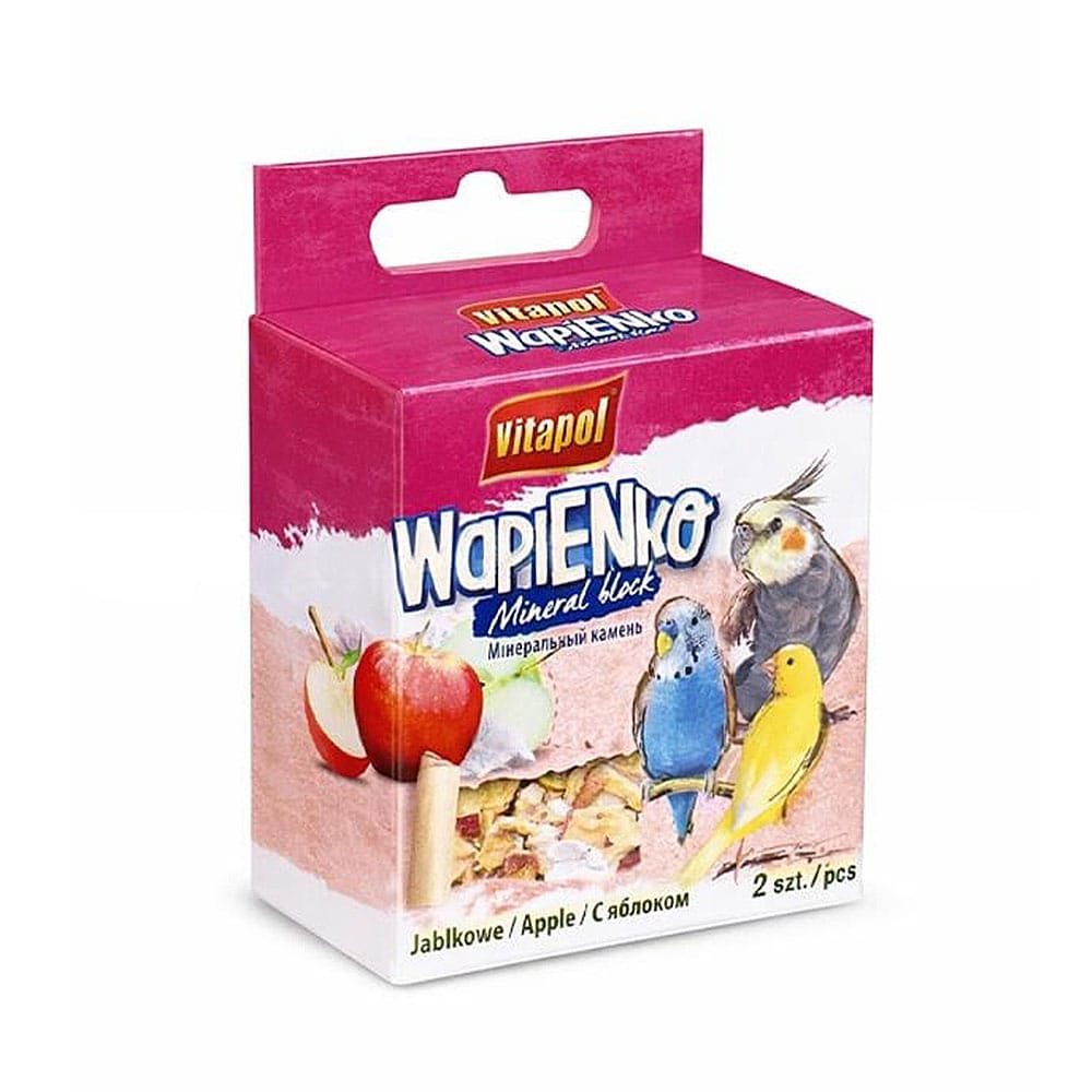 Vitapol mineralinis akmuo su obuoliais, papildomas pašaras dekoratyviniams paukščiams, 35 g