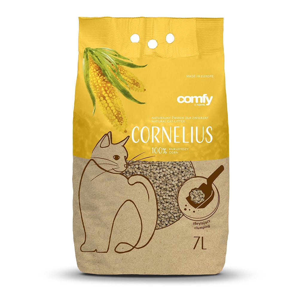 Comfy Cornelius Natural kukurūzų granulių kraikas katėms 7L
