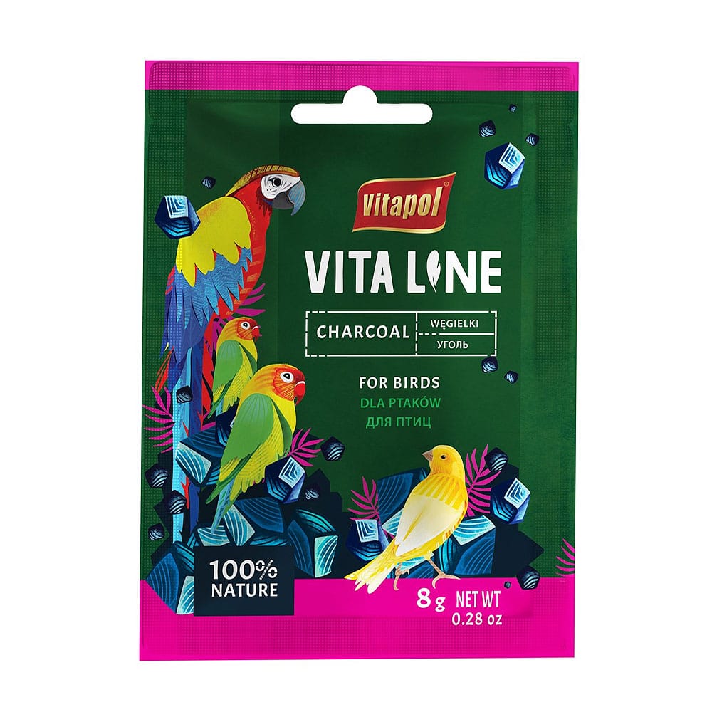 Vitapol Vita Line natūrali anglis, papildomas pašaras paukščiams, 8 g