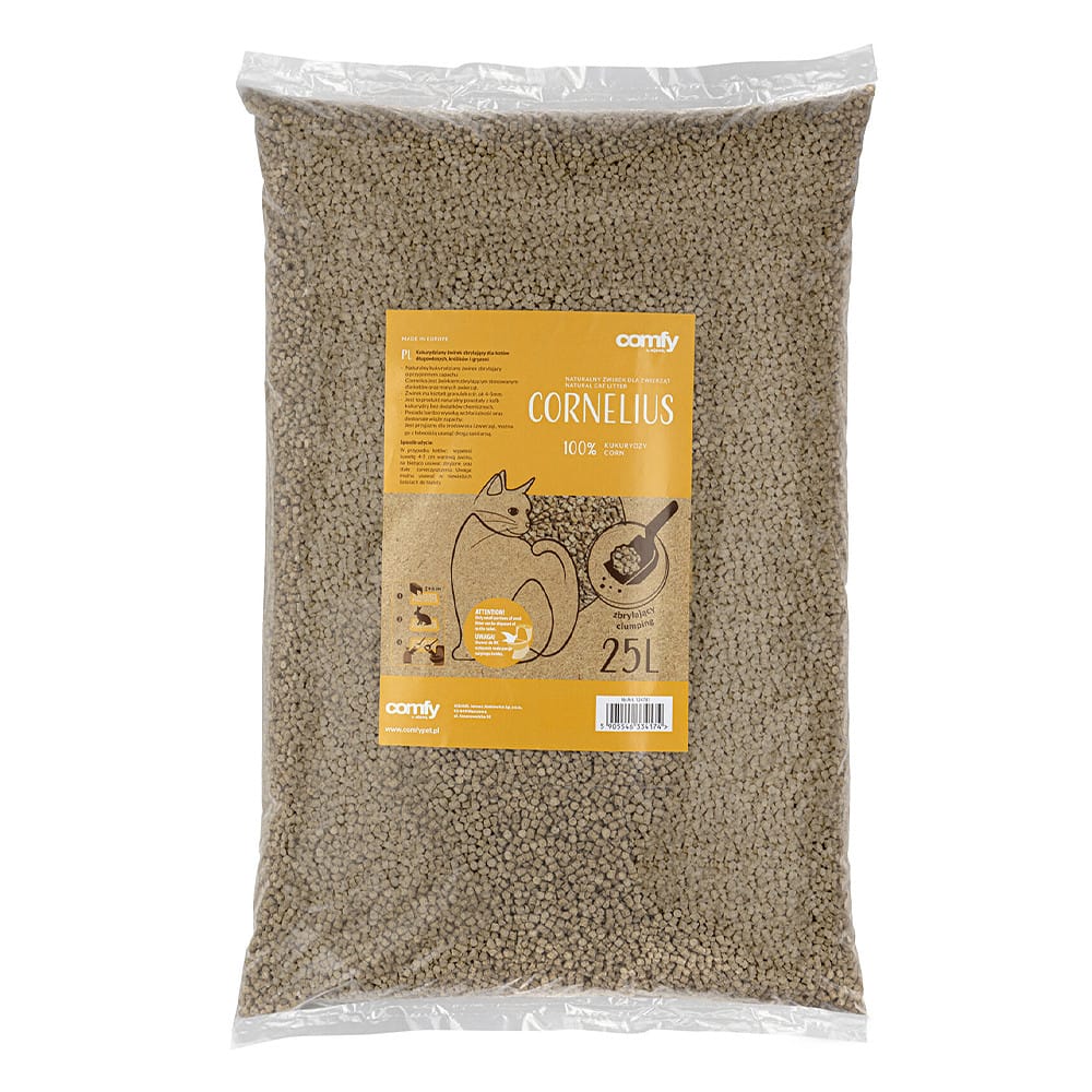 Comfy Cornelius Natural kukurūzų granulių kraikas katėms 25L
