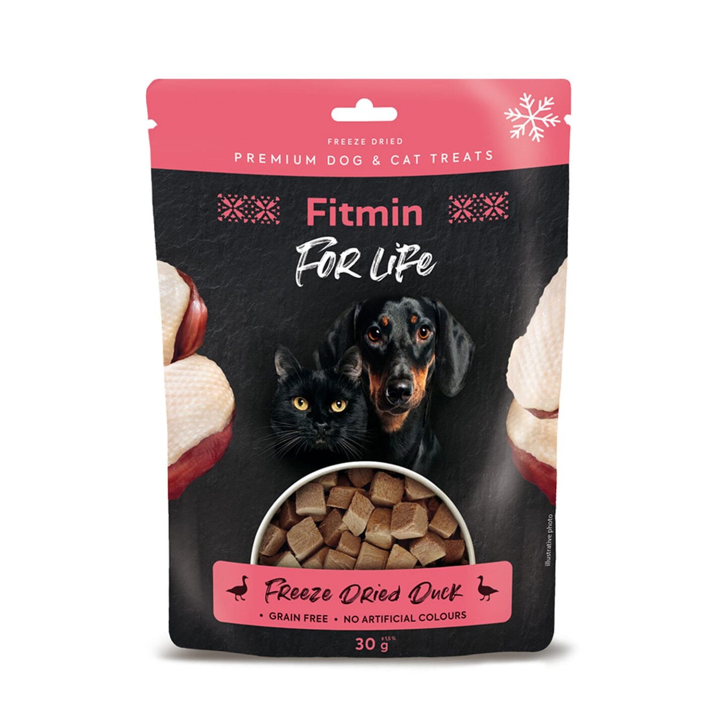 Fitmin for Life Freeze dried Duck šaltyje išdžiovinti skanėstai šunims ir katėms 30 g