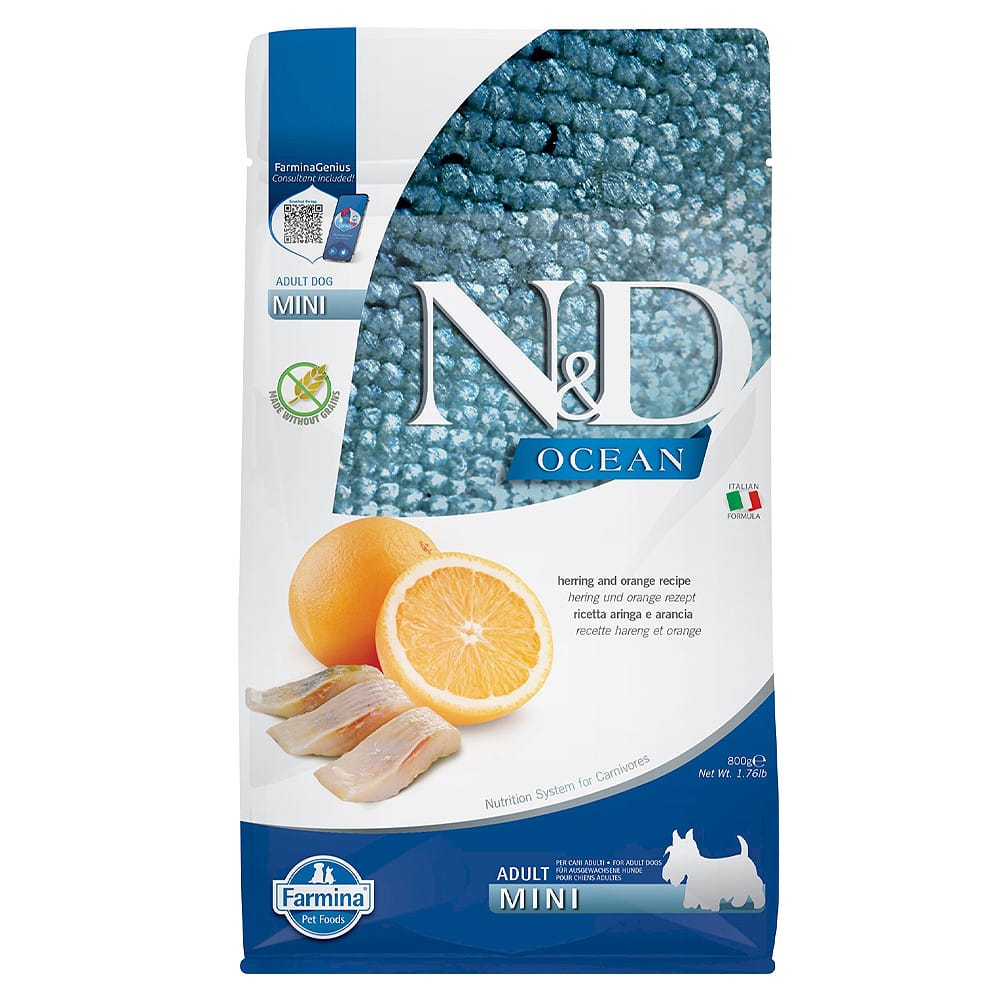 Farmina N&D Ocean Mini Adult Herring & Orange sausas maistas šunims