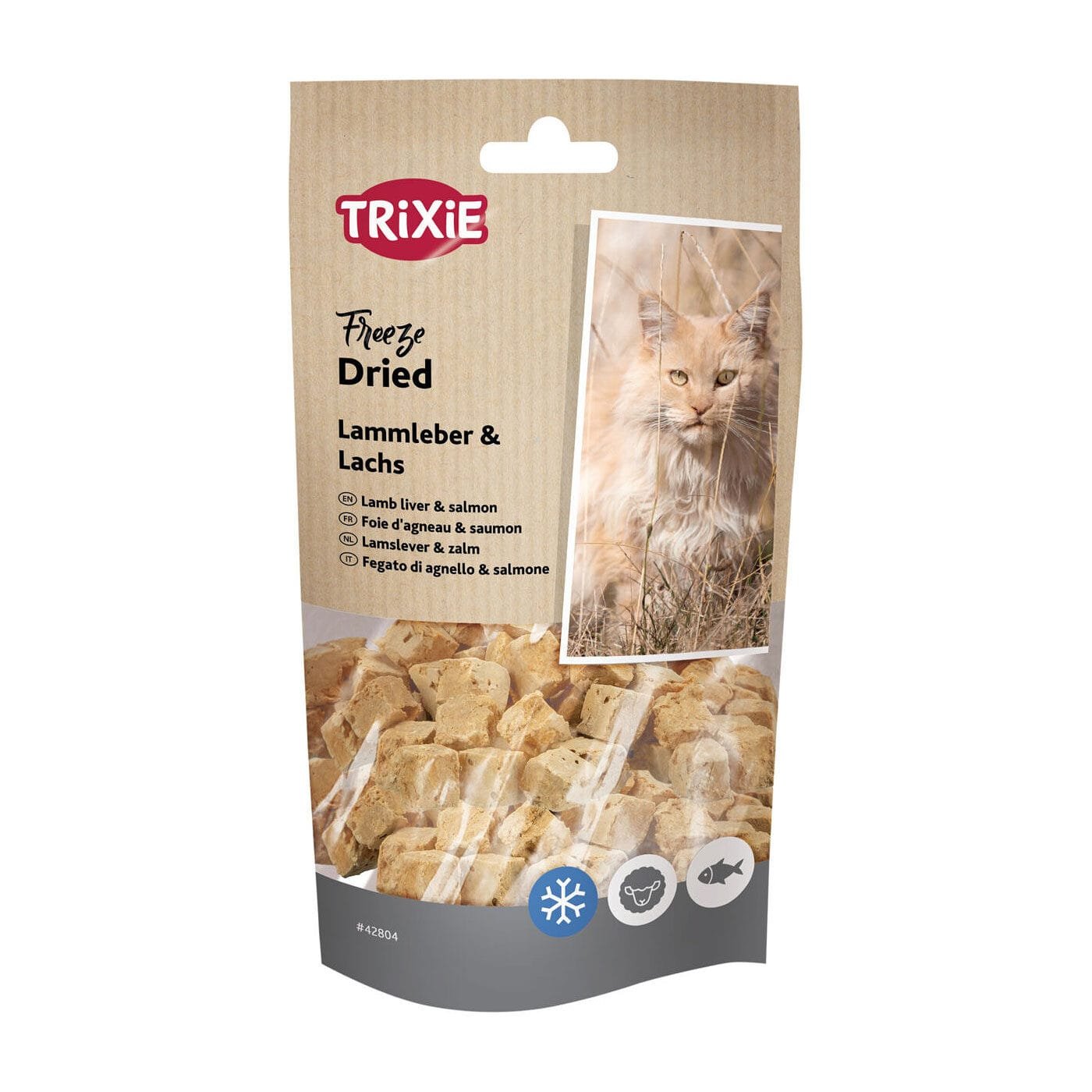 Trixie Lamb Liver & Salmon šaltyje išdžiovinti skanėstai katėms, 25 g