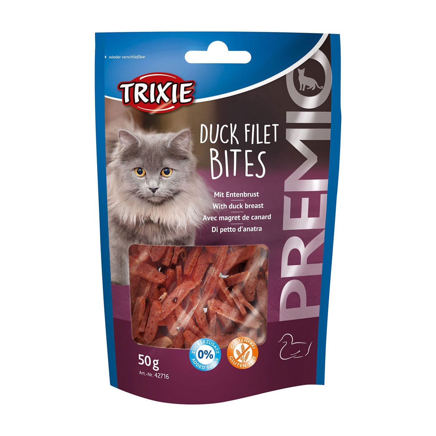 Trixie Premio Filet Bites Duck Breast skanėstai katėms, 50 g