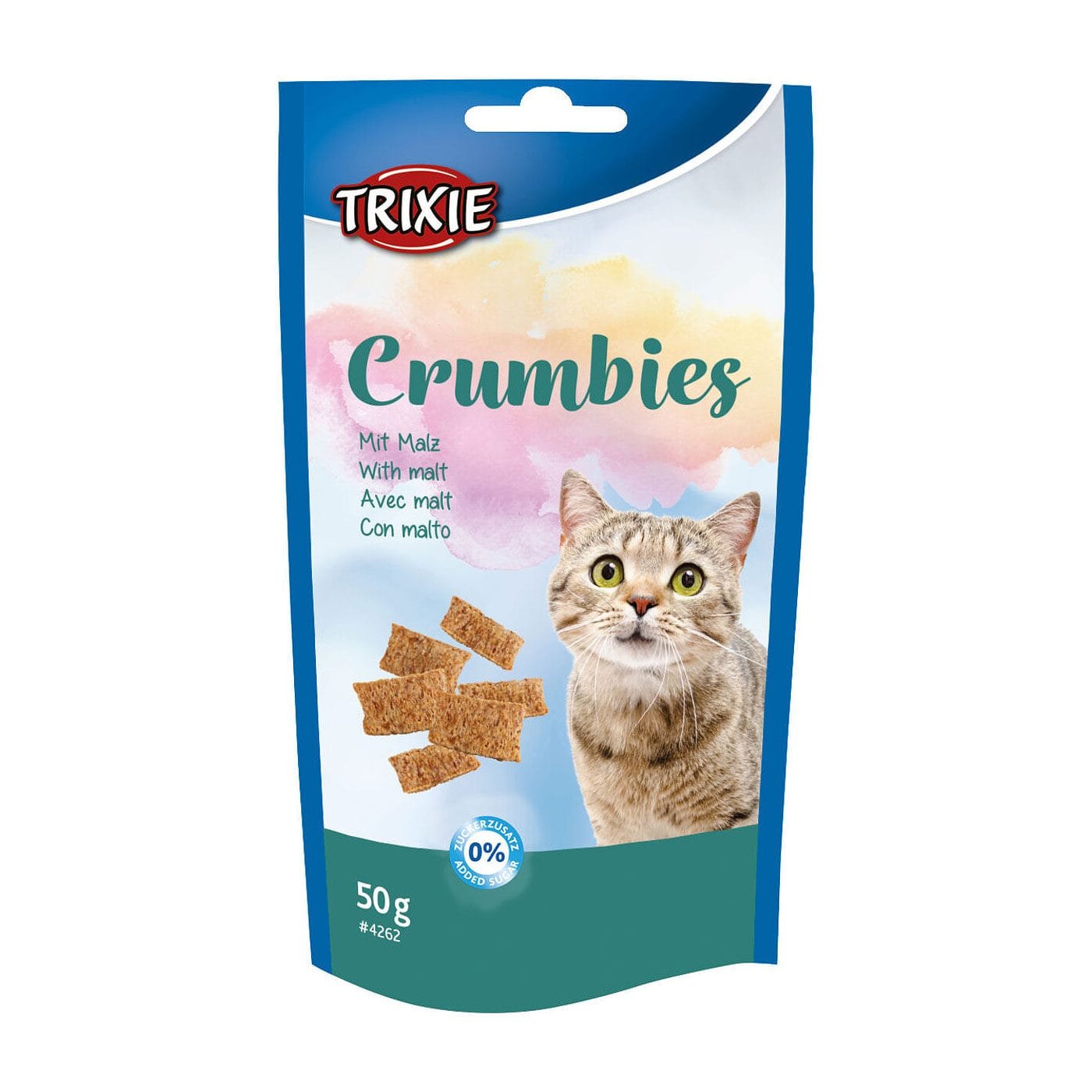 Trixie Malt Crumbies skanėstai katėms, padeda išvengti plaukų gumulėlių susidarymo, 50 g