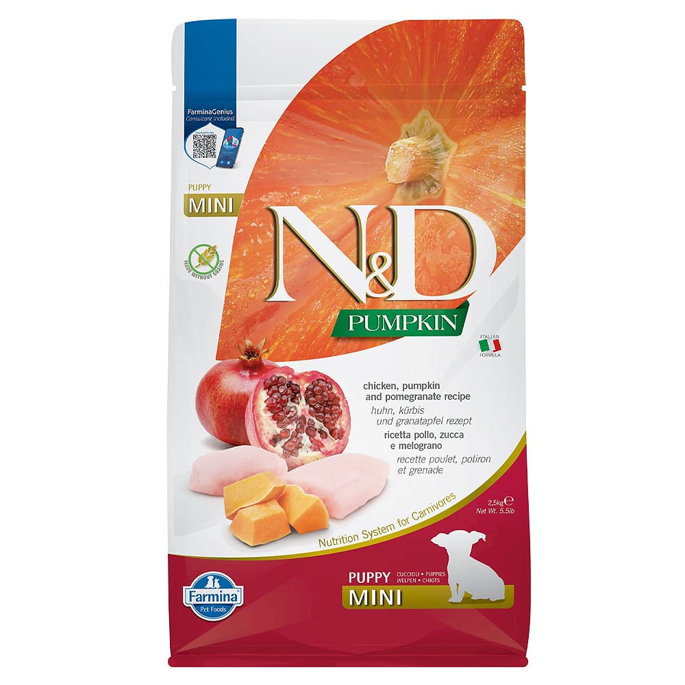 Farmina N&D Mini Puppy Chicken, Pumpkin & Pomegranate sausas maistas šuniukams