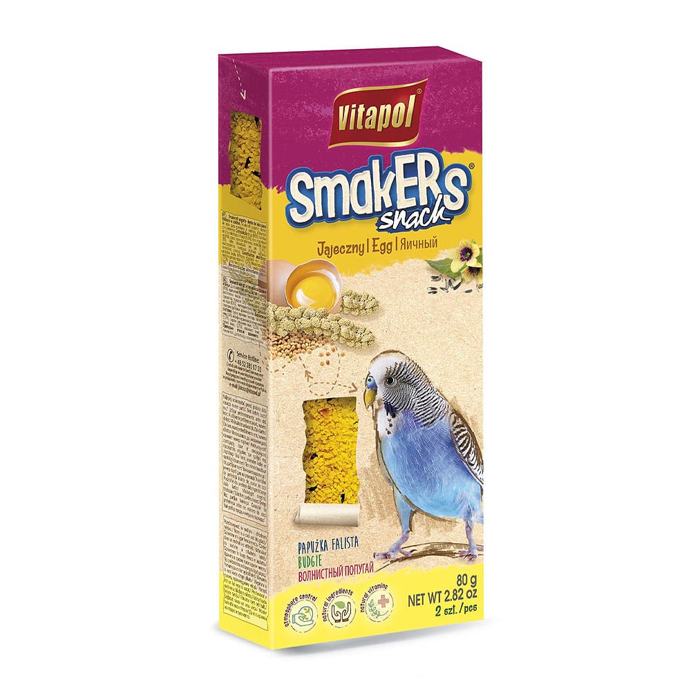 Vitapol Smakers skanėstas su kiaušiniais paukščiams, skirtas banguotosioms papūgėlėms, 80 g