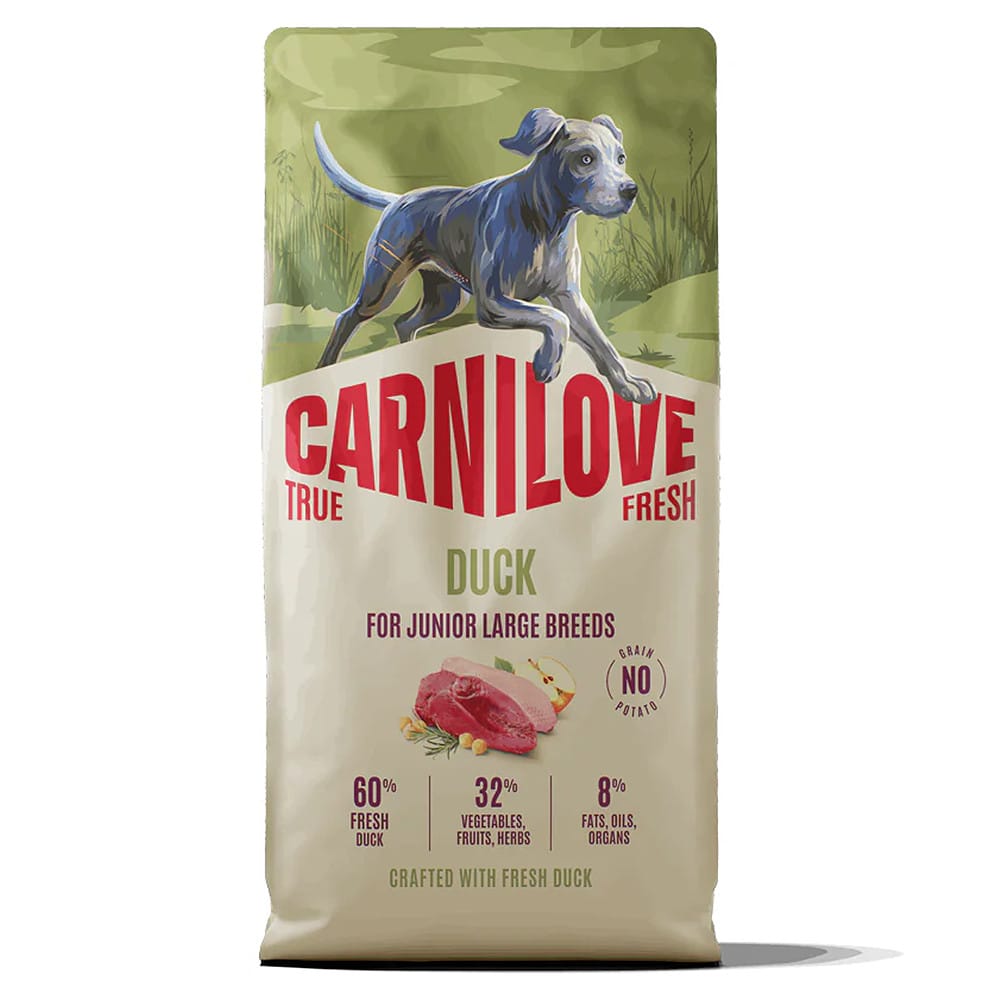 Carnilove True Fresh Duck Junior Large Breed sausas maistas šuniukams