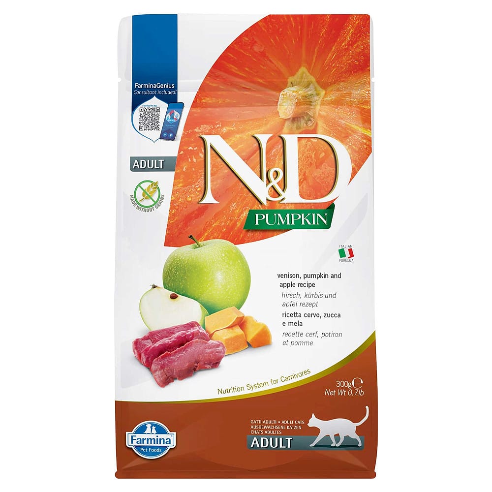 Farmina N&D Adult Venison, Pumpkin & Apple sausas maistas katėms