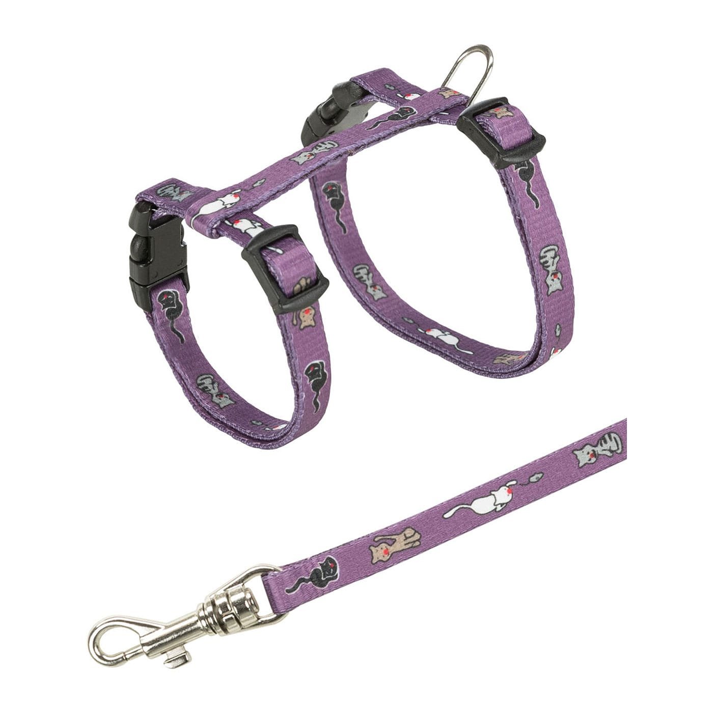 Trixie Junior petnešos su pavadėliu kačiukams, su dizainu, įv. spalvų