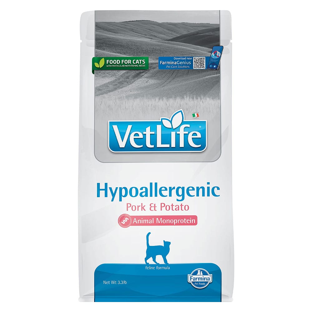 Farmina Vet Life Hypoallergenic Pork & Potato sausas maistas katėms