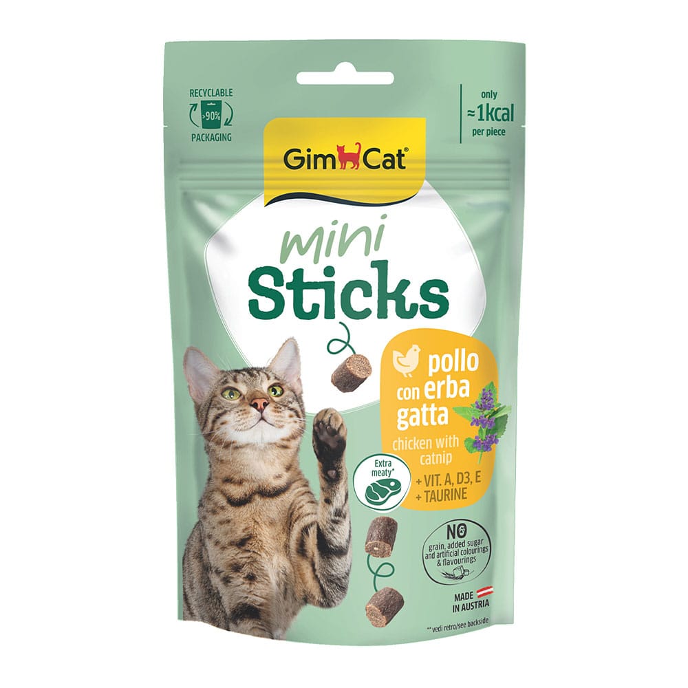 GimCat Adult Mini Sticks Chicken & Catnip skanėstai katėms 50 g