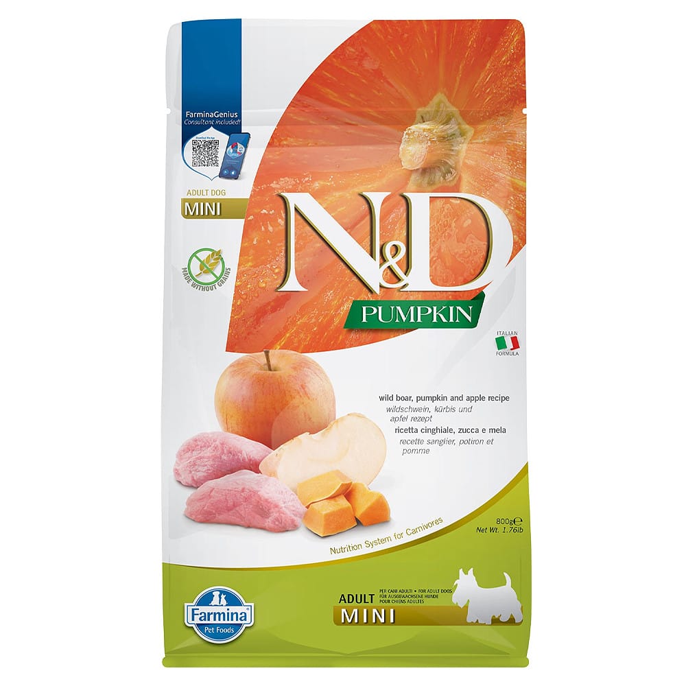 Farmina N&D Mini Adult Wild Boar, Pumpkin & Apple sausas maistas šunims