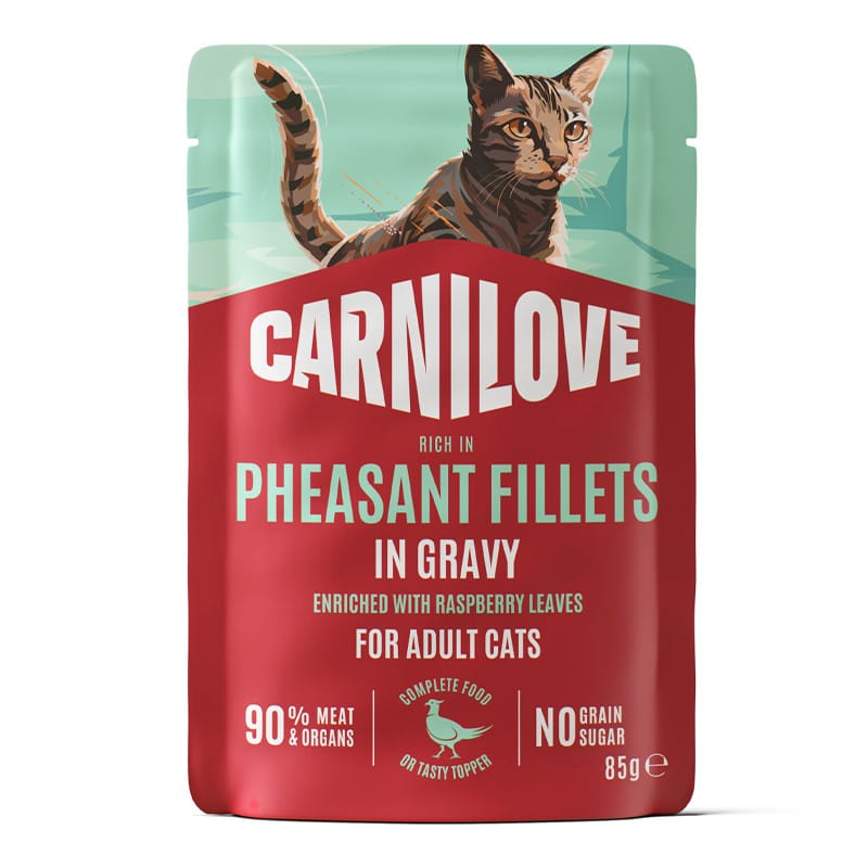 Carnilove Pheasant Raspberry Leaves konservai katėms padaže