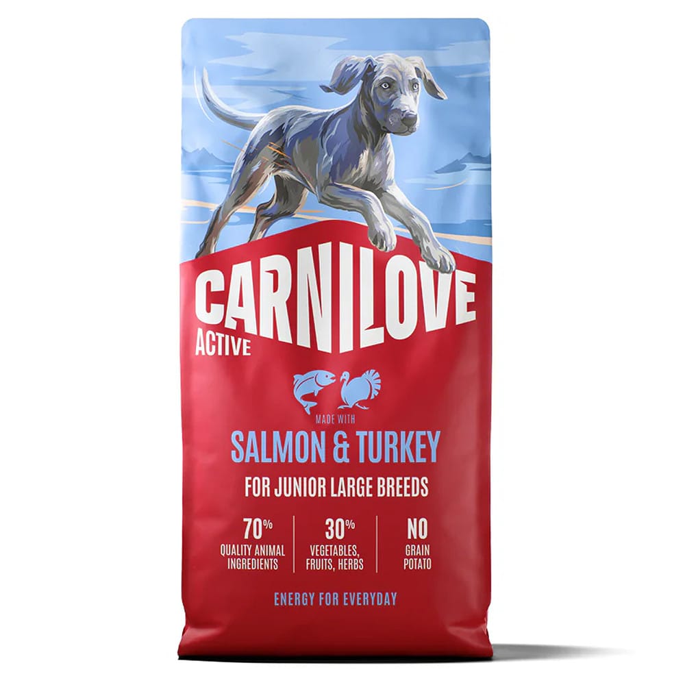 Carnilove Active Salmon & Turkey Junior Large Breed sausas maistas šuniukams
