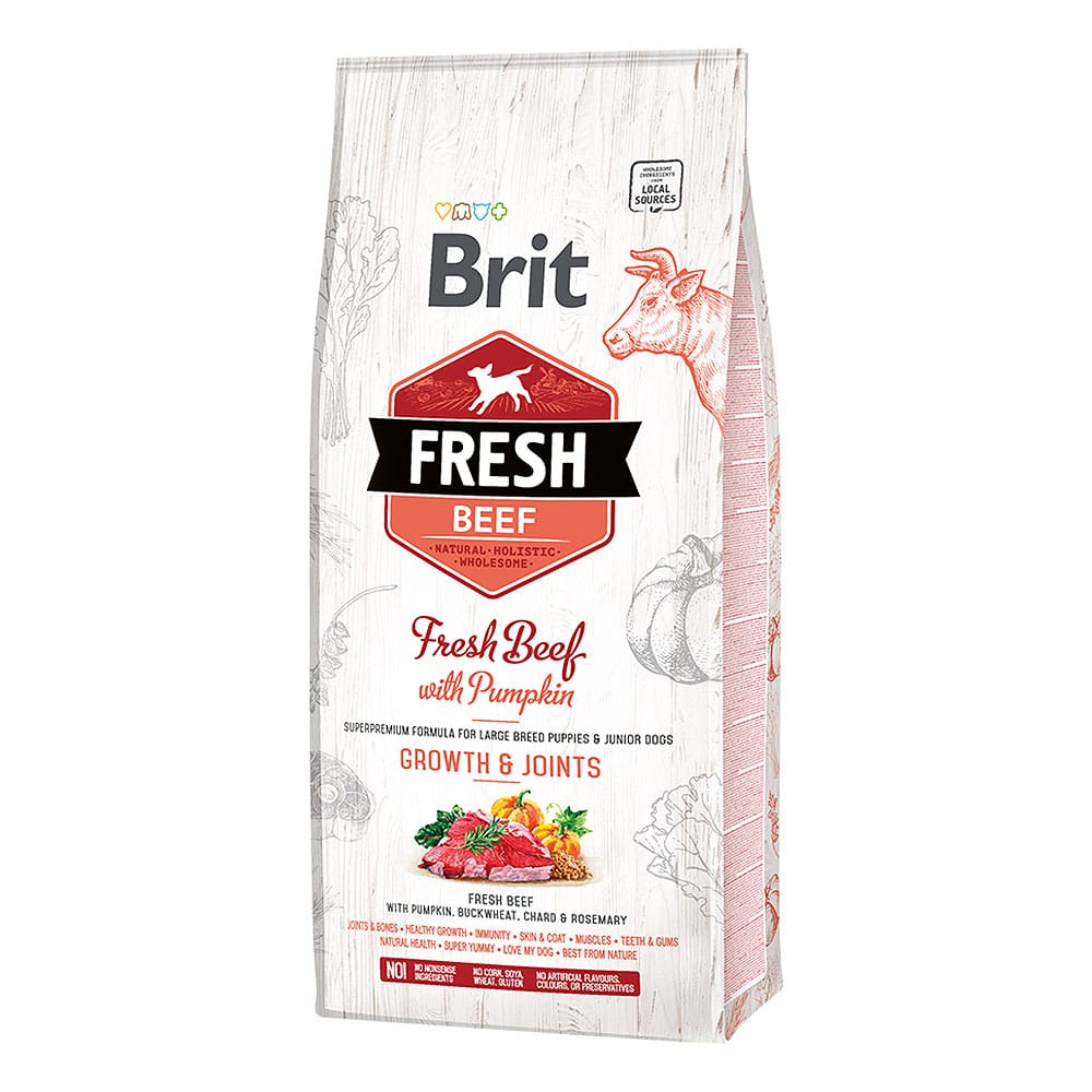Brit Fresh Beef with Pumpkin Puppy Large sausā barība kucēniem