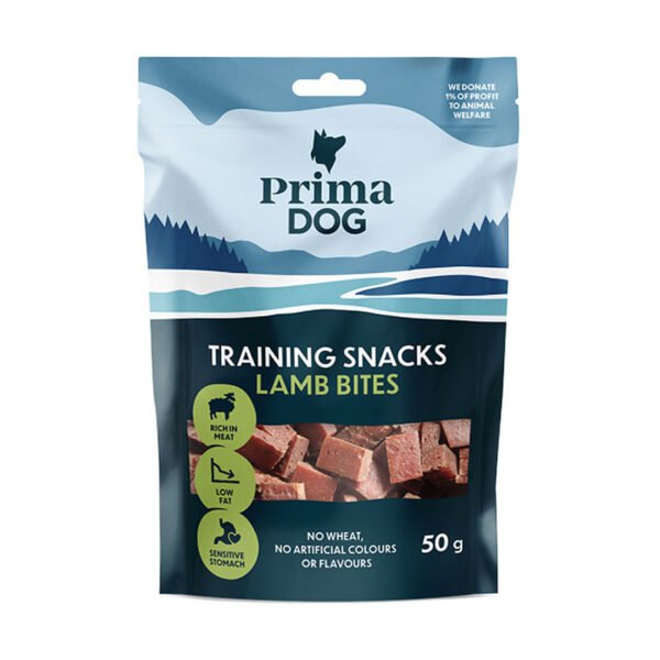 PrimaDog Training Snacks Lamb Bites suņu našķi treniņiem 50 g