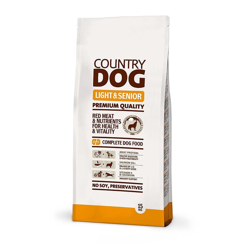 Country Dog Light & Senior sausas maistas šunims 15 kg