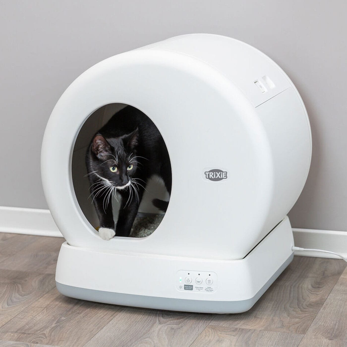Trixie automatinis kačių tualetas, išmanus-savaime išsivalantis, baltas