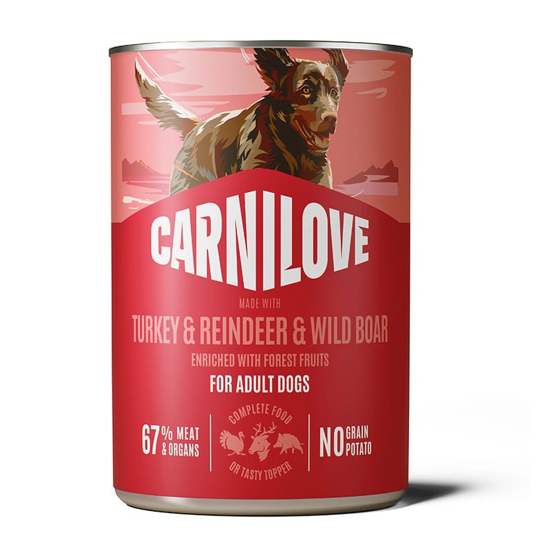 Carnilove Turkey, Reindeer & Wild Boar paštetas šunims