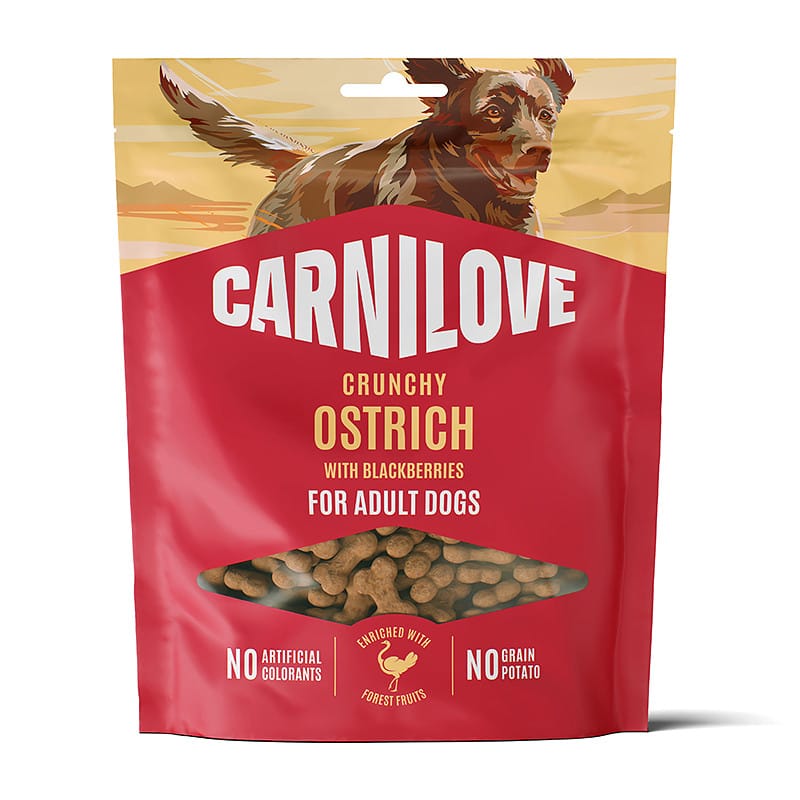 Carnilove Ostrich with Blackberries skanėstai šunims, 200 g