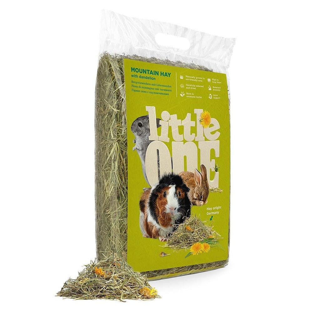 Little One kalnų šienas graužikams, su kiaulpienėmis, 400 g