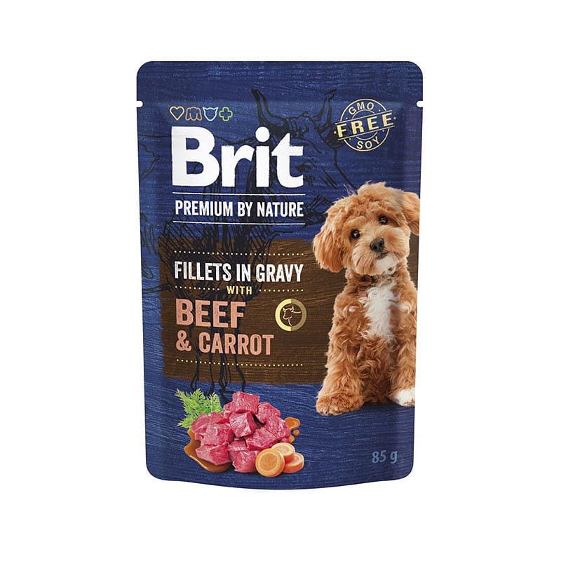 Brit Premium by Nature Beef & Carrot konservai šunims padaže