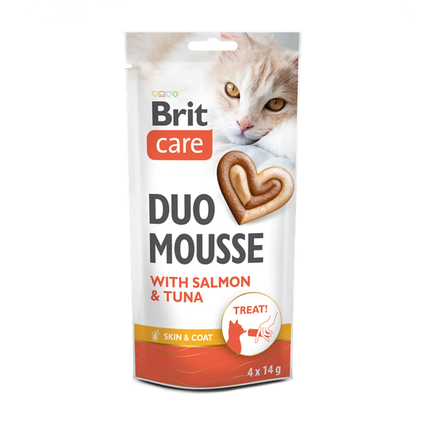 Brit Care Creamy Duo Mousse with Salmon & Tuna tyrelės skanėstai katėms, 56 g