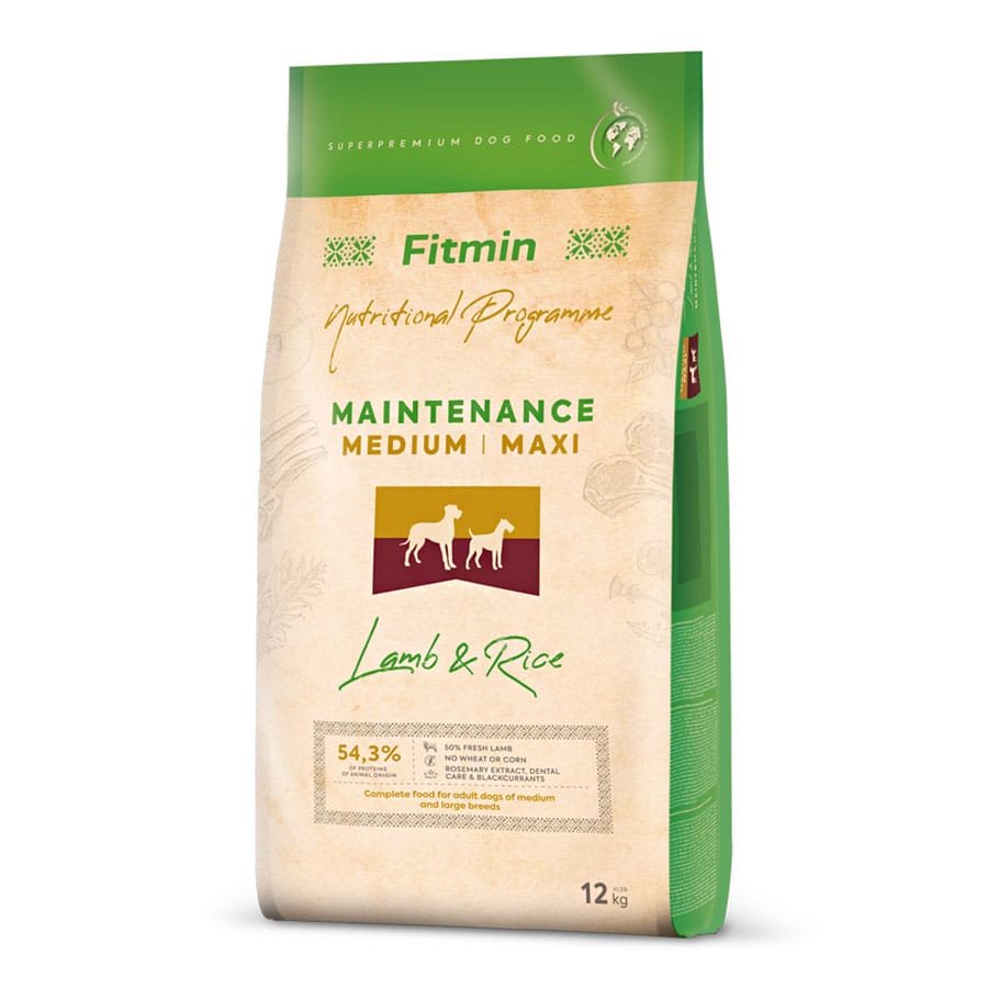 Fitmin Medium Maxi Maintenance Lamb & Rice sausas maistas šunims