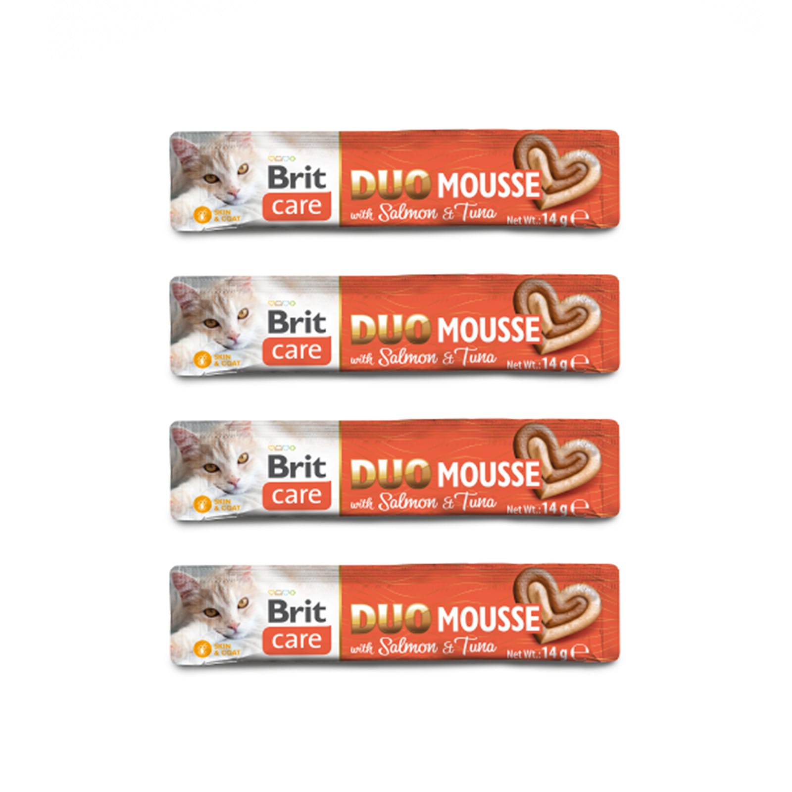 Brit Care Creamy Duo Mousse with Salmon & Tuna tyrelės skanėstai katėms, 56 g