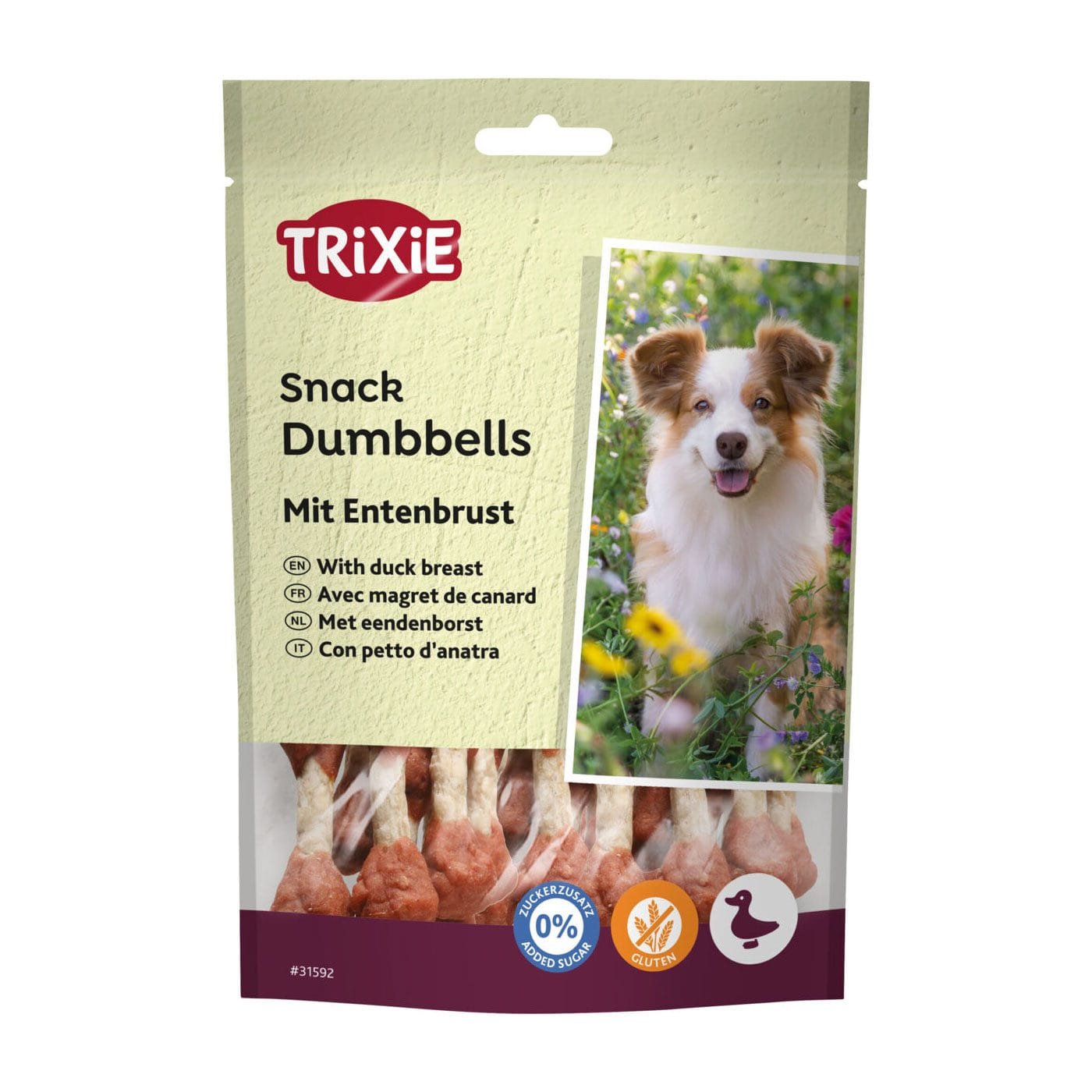 Trixie Premio hantelio formos kauliukai su vištienos krūtinėle, skanėstas šunims, 80 g