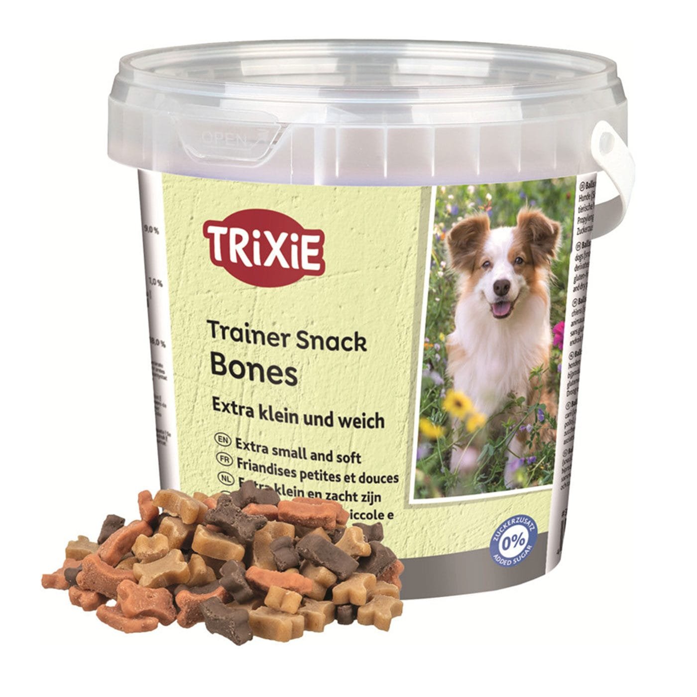 Trixie minkšti kauliukai su jautiena, ėriena ir paukštiena, skanėstai šunims kibirėlyje, 500 g
