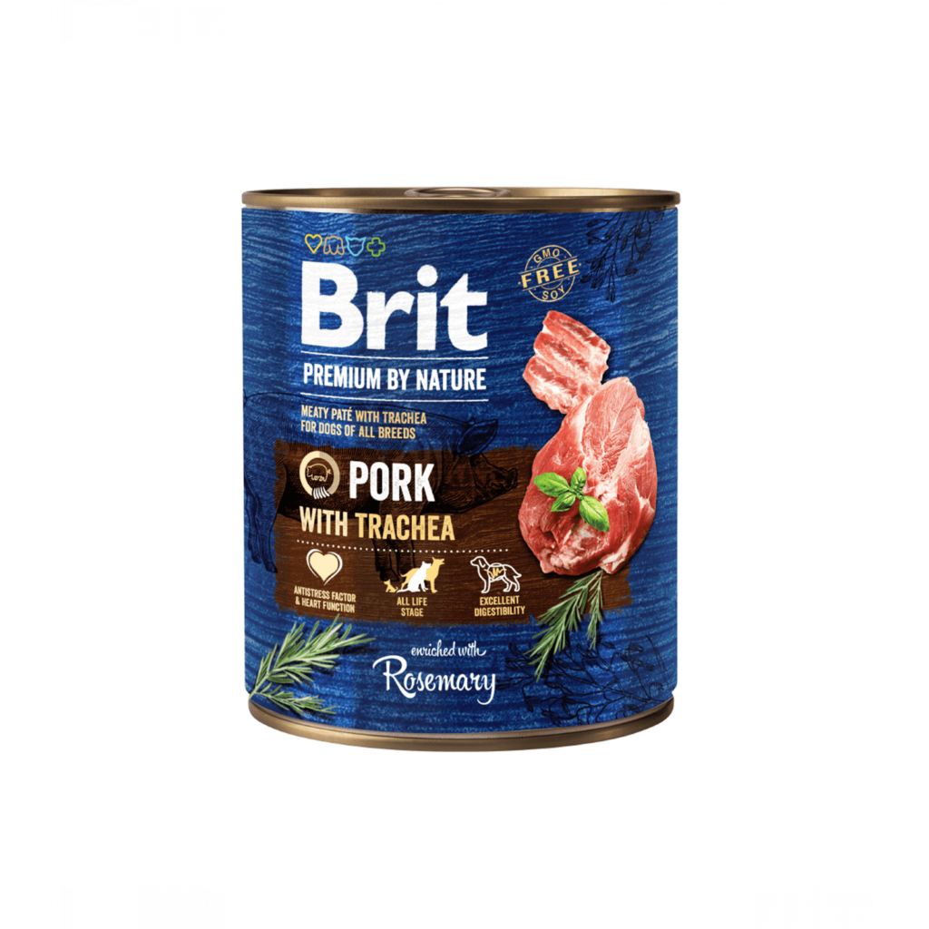 Brit Premium by Nature Pork with Trachea konservai šunims
