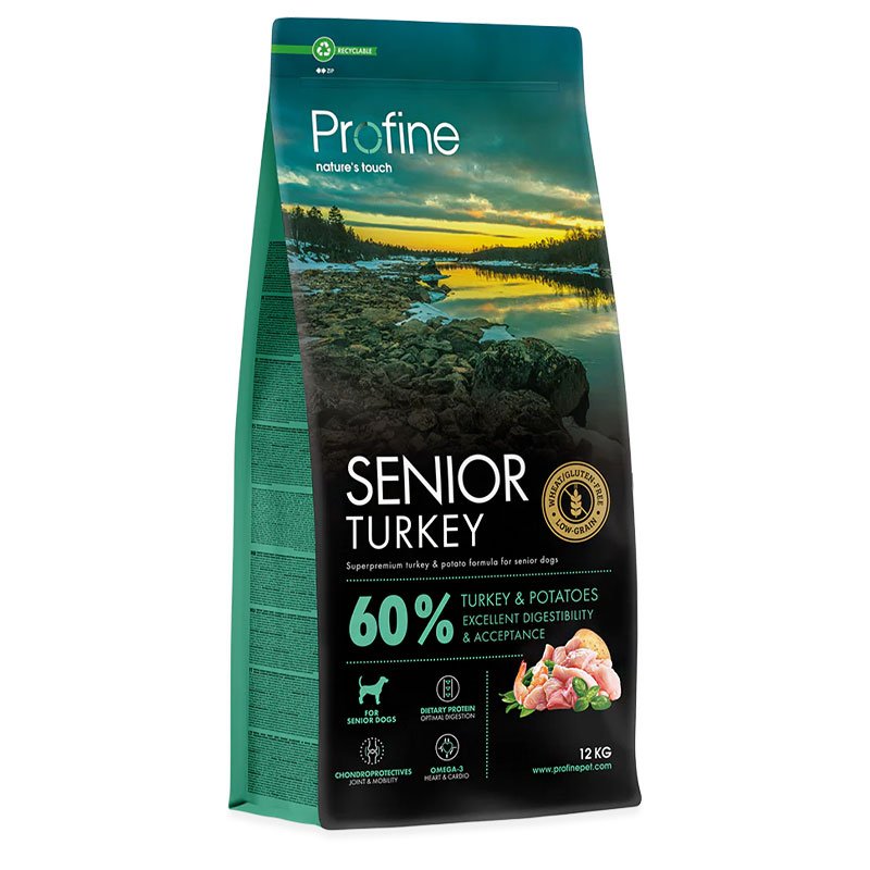 Profine Senior Turkey sausā barība vecākiem suņiem 12 kg