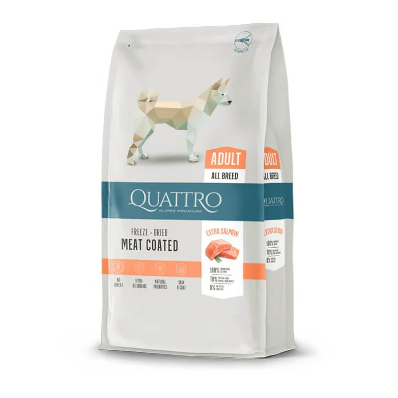 Quattro Adult All Breed Salmon sausas maistas šunims