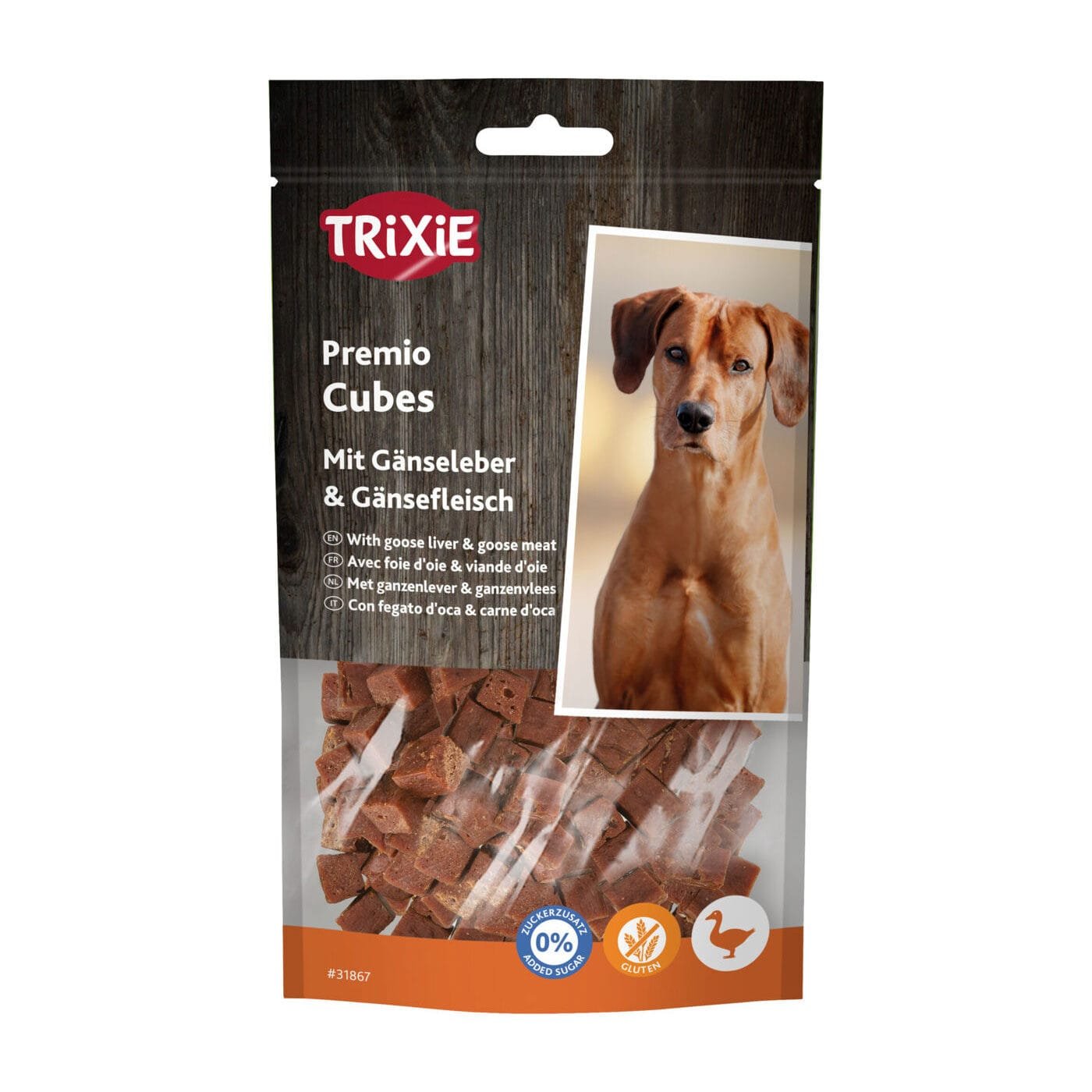 Trixie Premio minkšti žąsies kepenėlių kubeliai, tinka dresūrai, skanėstas šunims, 100 g