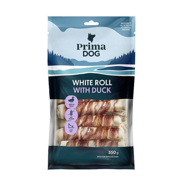 PrimaDog White Roll koos pardiluudega koertele 15 tk, 550 g