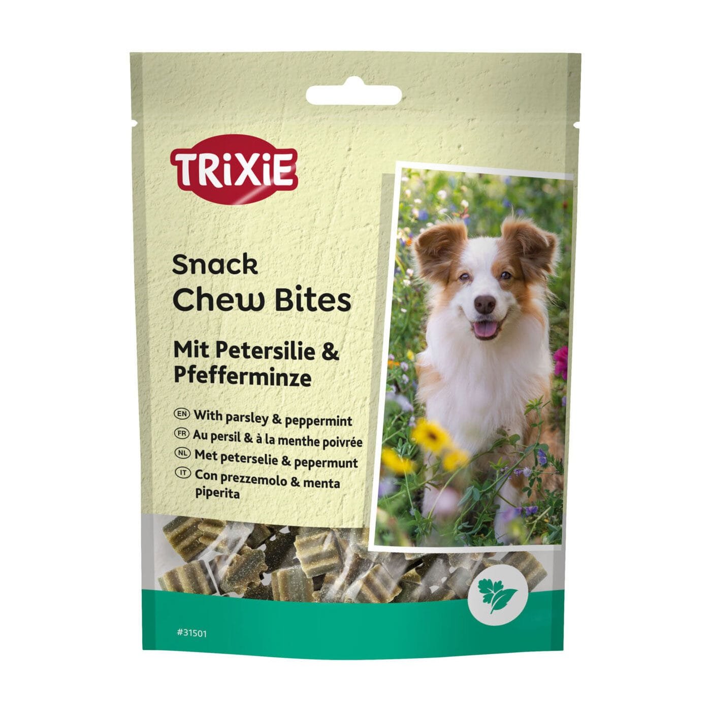 Trixie Chew Bites skanėstai šunims su petražolėmis ir pipirmėtėmis, skirti gerinti burnos kvapą, 150 g