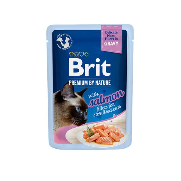 Brit Premium Delicate Salmon Sterilizēta kaķu konservu barība mērcē