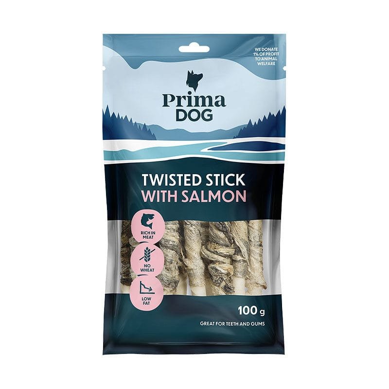 PrimaDog Twisted Stick lõhega noppidega koertele 11 tk, 100 g