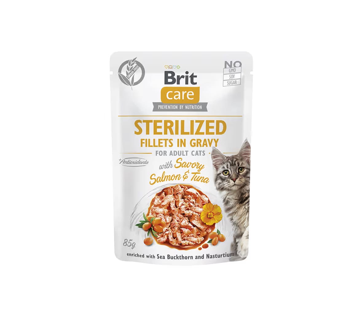 Brit Care Sterilized Savory Salmon & Tuna konservai katėms padaže