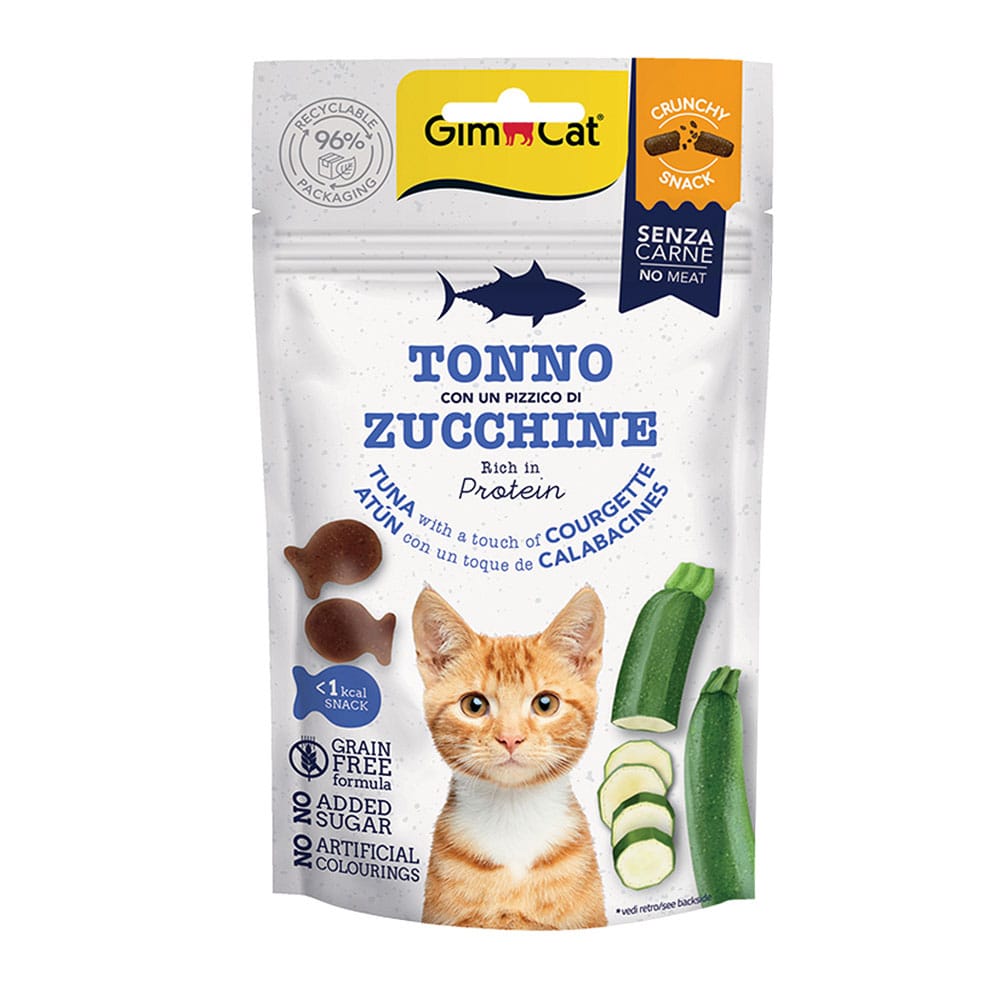 GimCat Adult Tuna & Courgette traškūs skanėstai katėms 50 g