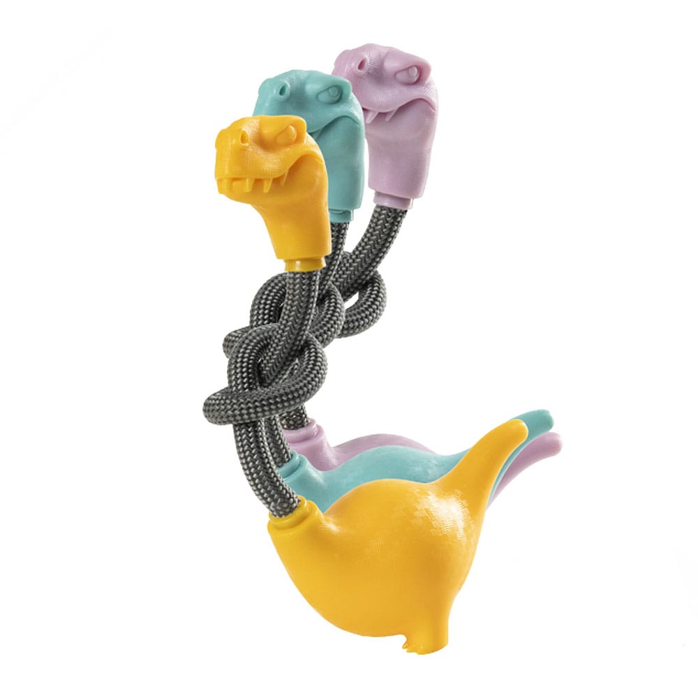 GimDog žaislas šunims virvinis dinozauras, įv. spalvų, 3 vnt