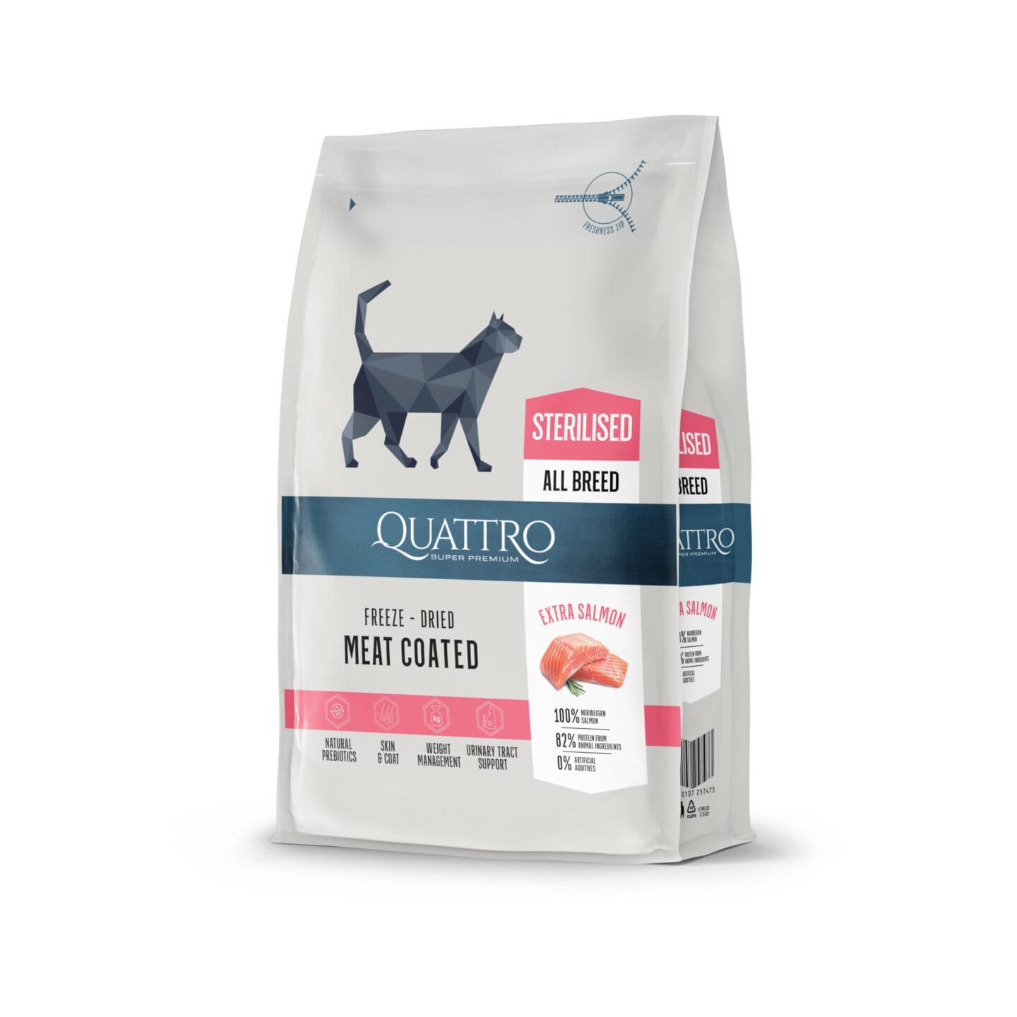 Quattro Sterilised Salmon sausas maistas katėms