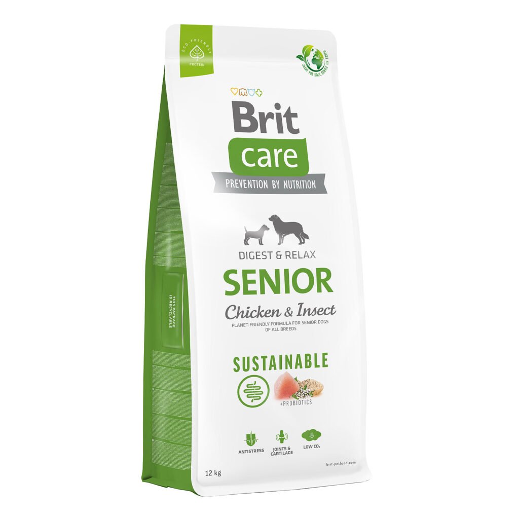 Brit Care Sustainable Senior Chicken & Insect sausas maistas šunims