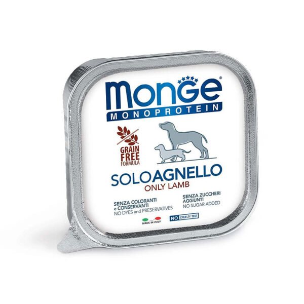 Monge Monoprotein Solo Lamb pastēte bez graudiem suņiem