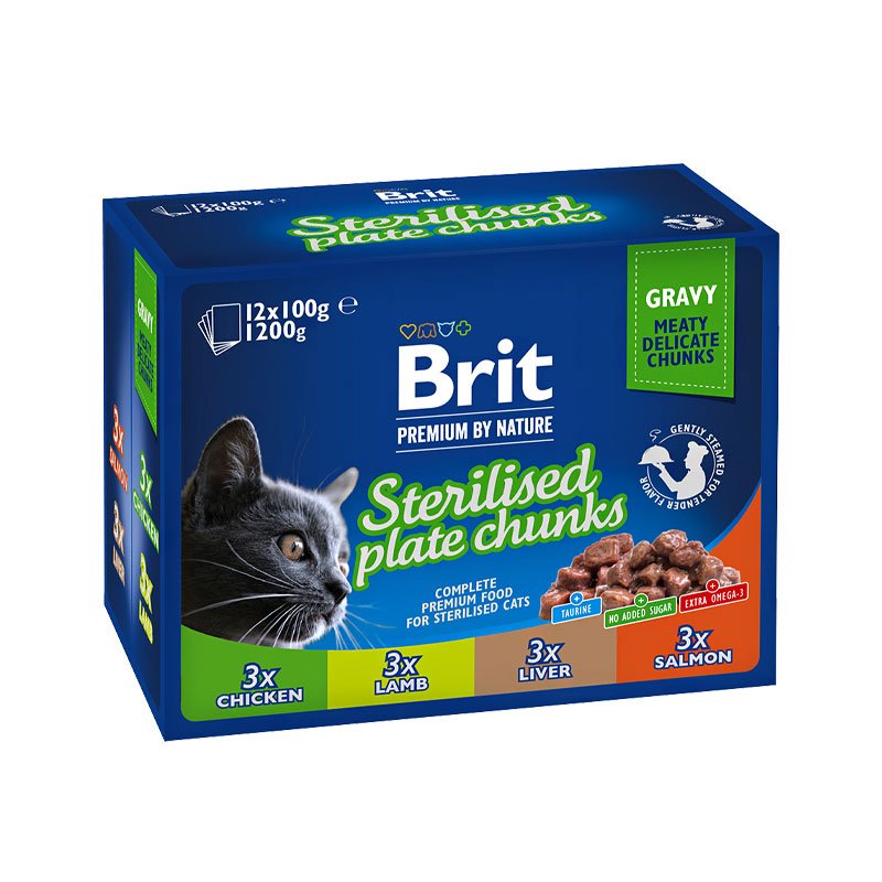 Brit Premium Sterilised Multipack konservų rinkinys katėms padaže