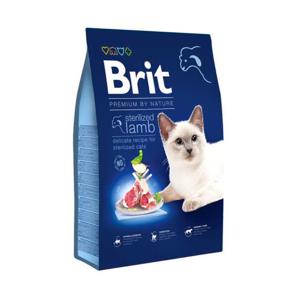 Brit Premium by Nature Sterilized Lamb sausas maistas katėms