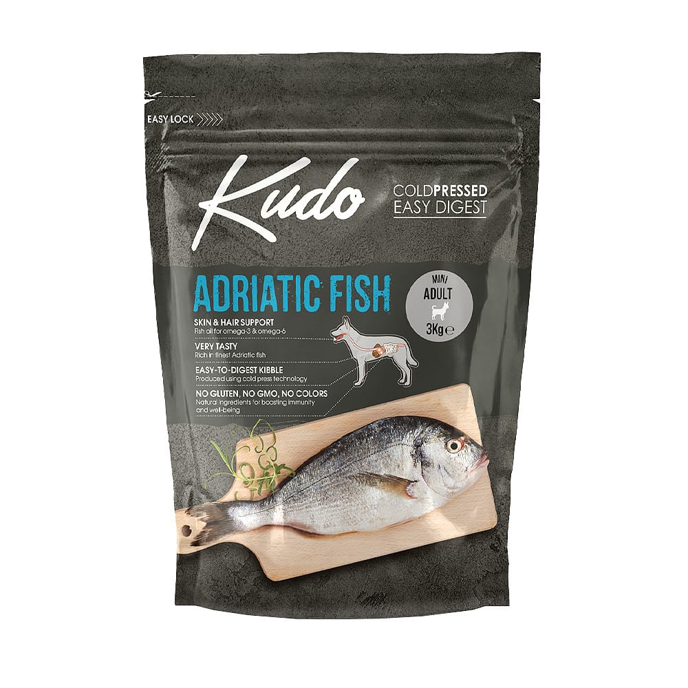 Kudo Mini Adult Adriatic Fish sausas maistas šunims 3 kg